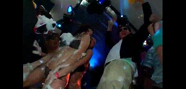  Hot sex orgy under foam in VIP club